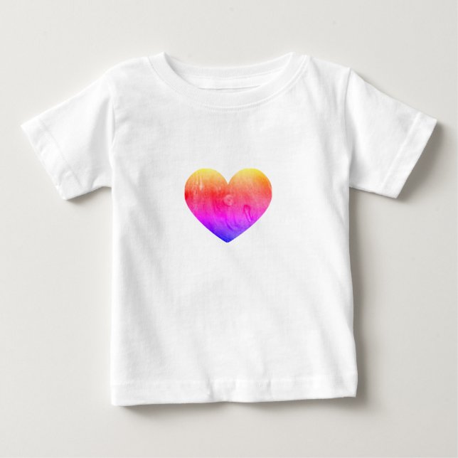 Camiseta Para Bebê Camiseta Bebê Coração de Slime  (Frente)