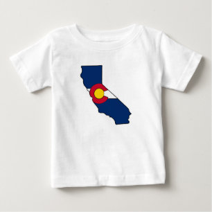 Camiseta Para Bebê Camiseta bebê da bandeira da Califórnia Colorado