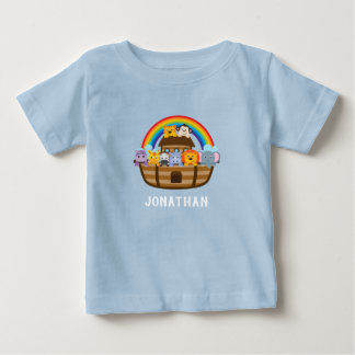 Camiseta Para Bebê Camiseta-bebê-de-arca-branca-Noé