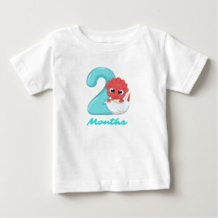 Camiseta Para Bebê Camiseta bebê de dinossauro fofo de dois meses