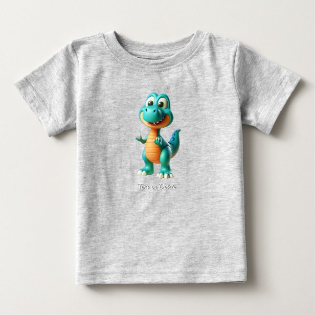 Camiseta Para Bebê Camiseta Bebê Dinossauro Fofo (Frente)