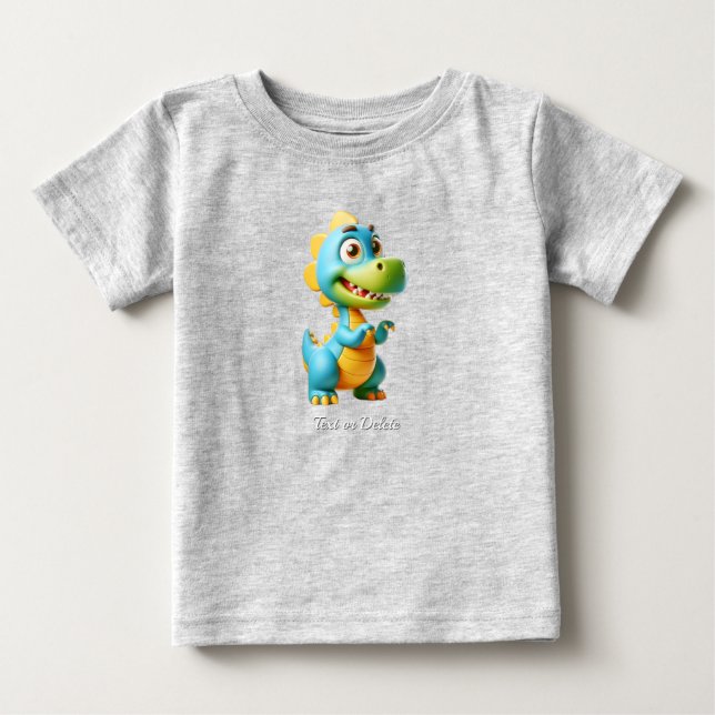 Camiseta Para Bebê Camiseta Bebê Dinossauro Fofo (Frente)