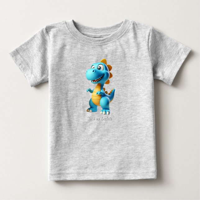 Camiseta Para Bebê Camiseta Bebê Dinossauro Fofo (Frente)