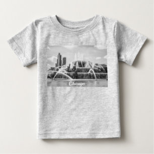 Camiseta Para Bebê Camiseta Bebê em Escala de Cinza Chicago Buckingha
