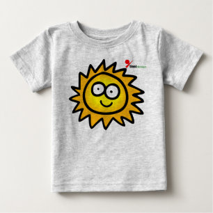 Camiseta Para Bebê Camiseta Bebê Ensolarado Gráfico de Sol de Rosto