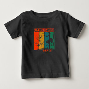 Camiseta Para Bebê Camiseta Bebê Festa de Gato Halloween