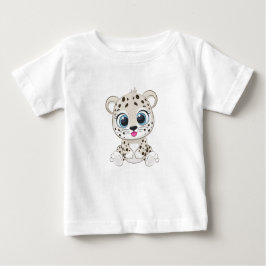 Camiseta Para Bebê Camiseta-bebê-leopardo-branca