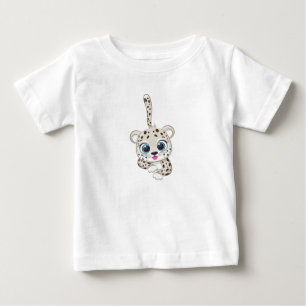Camiseta Para Bebê Camiseta-bebê-leopardo-branca