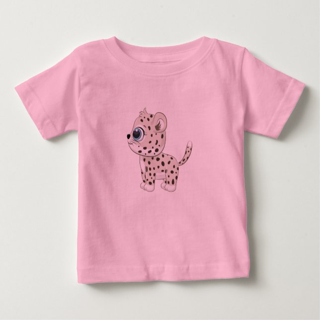 Camiseta Para Bebê Camiseta-bebê-leopardo-branca (Frente)