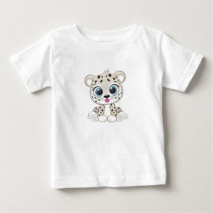 Camiseta Para Bebê Camiseta-bebê-leopardo-branca