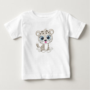 Camiseta Para Bebê Camiseta-bebê-leopardo-branca