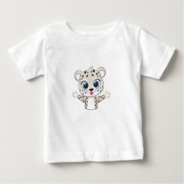Camiseta Para Bebê Camiseta-bebê-leopardo-branca