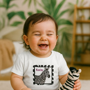 Camiseta Para Bebê Camiseta Bebê Menina Zebra Zoológico