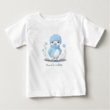 Camiseta Bebê Pato Aquarela Azul