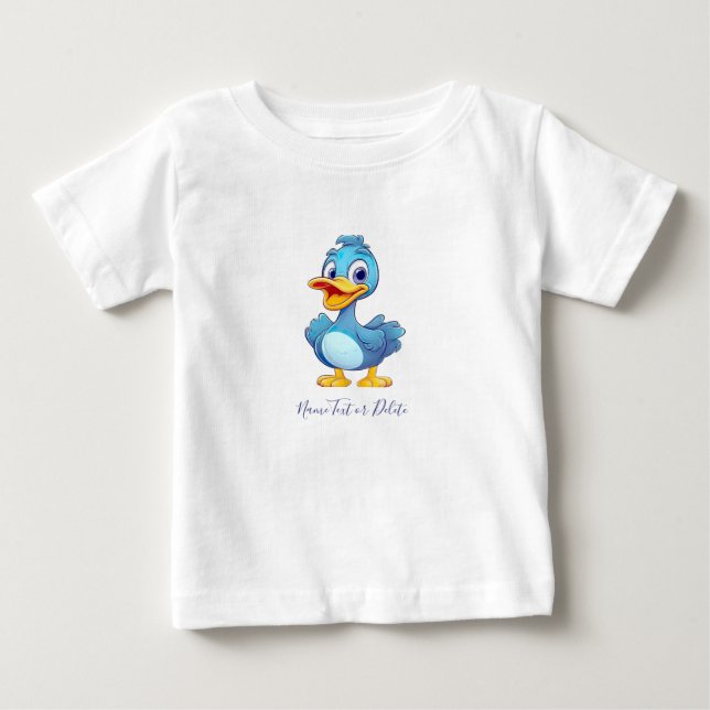 Camiseta Para Bebê Camiseta Bebê Pato Azul (Frente)