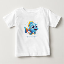 Camiseta Bebê Peixe Azul