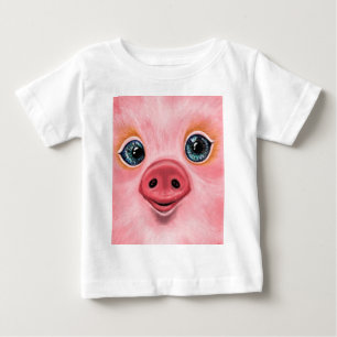 Camiseta Para Bebê Camiseta Bebê Porco Rosa - Sorriso