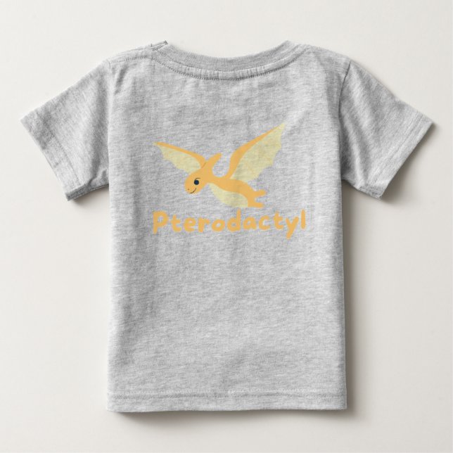 Camiseta Para Bebê Camiseta Bebê Pterodáctilo (Verso)