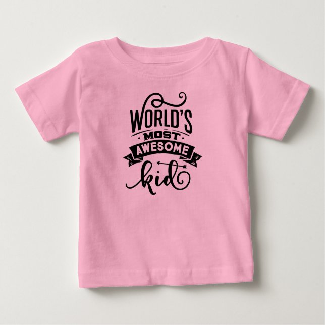 Camiseta Para Bebê Camiseta-bebê rosa mais incrível do mundo (Frente)
