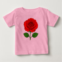 Camiseta Bebê Rosa Vermelha