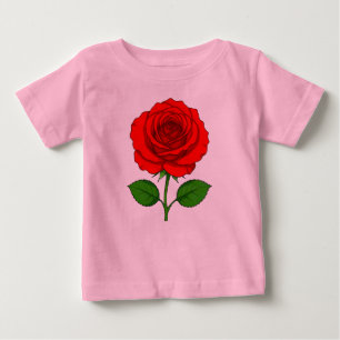 Camiseta Para Bebê Camiseta Bebê Rosa Vermelha