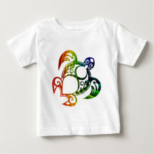 Camiseta Para Bebê Camiseta Bebê Tartaruga Arco-Íris