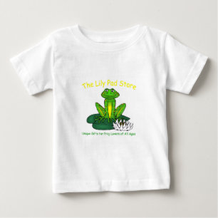 Camiseta Para Bebê Camiseta Branca com Sapo de Bebê em Folha de Nenúf