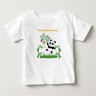 Camiseta Para Bebê Camiseta com Ilustração de Panda Bebê Fofo com Bam