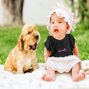 Camiseta Para Bebê Camiseta cor-de-rosa de Bebê Menina com Coração e 