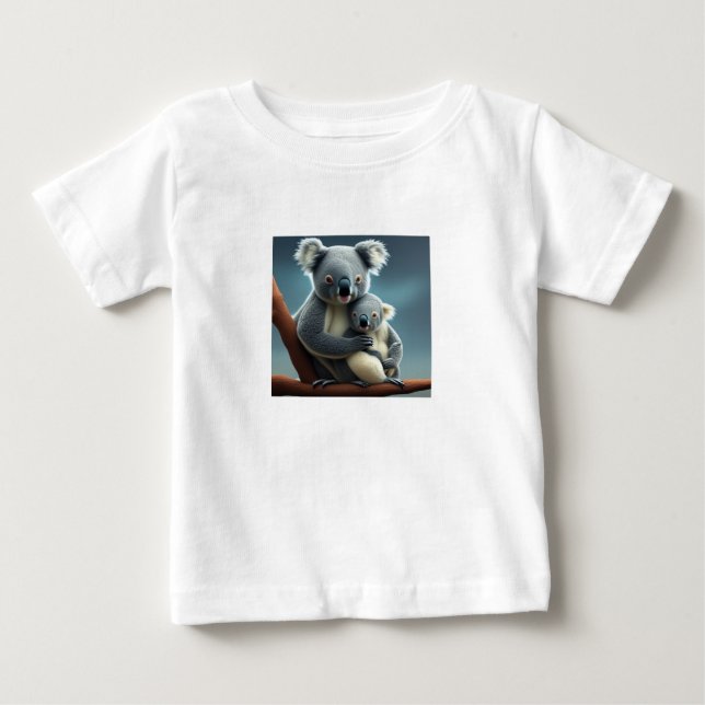 Camiseta Para Bebê Camiseta da Mamãe Coala Fofa e do Bebê (Frente)