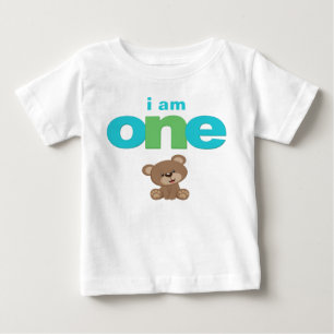 Camiseta Para Bebê Camiseta de 1º Aniversário do Ursinho Toddler Bebê