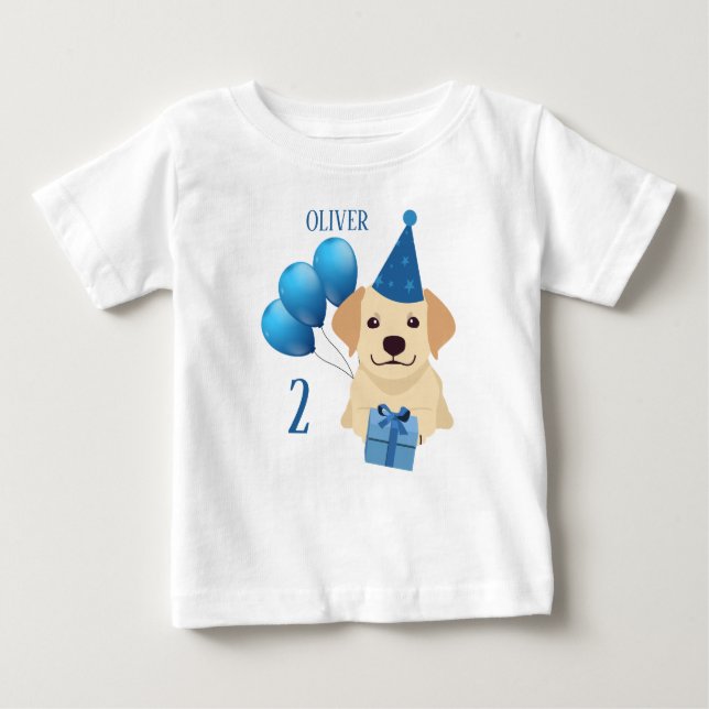 Camiseta Para Bebê Camiseta-de-Aniversário Bela Labrador (Frente)