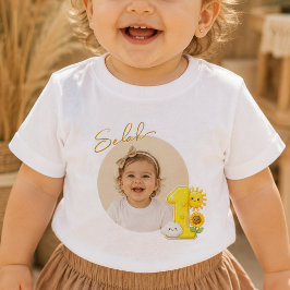 Camiseta Para Bebê Camiseta de aniversário de bebê com foto personali