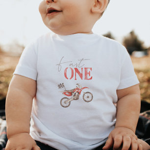 Camiseta Para Bebê Camiseta de Aniversário de Bebê Moto Vermelha Fast