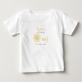 Camiseta Para Bebê Camiseta de Bebê 1º Aniversário Cute Little Sunshi