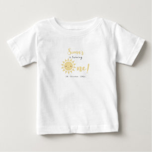 Camiseta Para Bebê Camiseta de Bebê 1º Aniversário Cute Little Sunshi