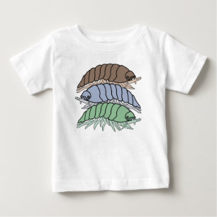 Camiseta Para Bebê Camiseta de Bebê - 3 Bicho-de-conta (branco)