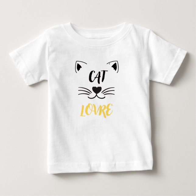 Camiseta Para Bebê Camiseta de bebê amante de gatos (Frente)