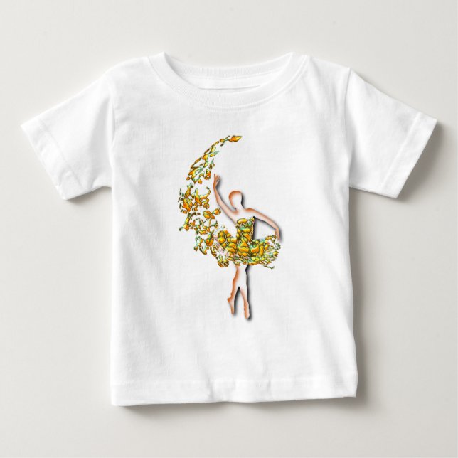 Camiseta Para Bebê Camiseta de Bebê Bailarina (Frente)