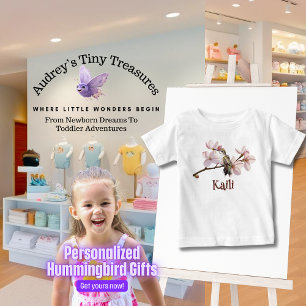Camiseta Para Bebê Camiseta de Bebê Beija-Flor Personalizada