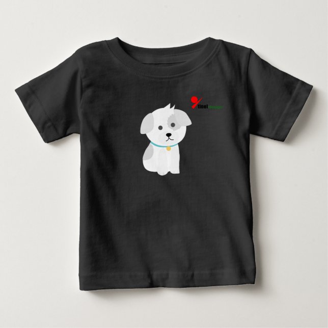Camiseta Para Bebê Camiseta de Bebê Cachorrinho  (Frente)