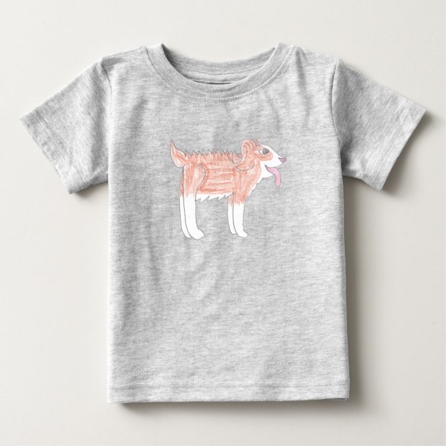 Camiseta Para Bebê Camiseta de Bebê Cachorro Feliz (Frente)