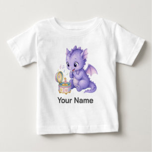 Camiseta Para Bebê Camiseta de Bebê Caixa de Música do Dragão com Nom