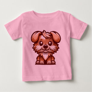 Camiseta Para Bebê Camiseta de Bebê Cartoon Cachorrinho Fofo