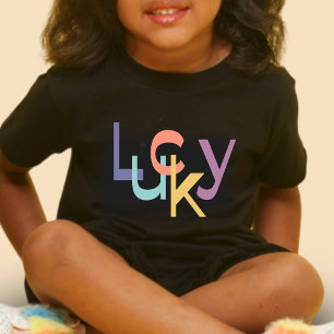 Camiseta Para Bebê Camiseta de Bebê Colorida Sortudo DP7Art