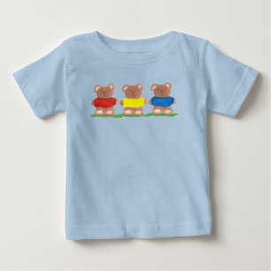Camiseta Para Bebê Camiseta de bebê com 3 Ursinhos