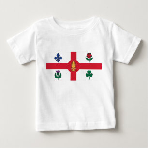 Camiseta Para Bebê Camiseta de Bebê com a Bandeira de Montreal