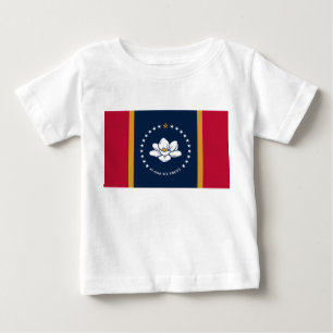 Camiseta Para Bebê Camiseta de Bebê com a Bandeira do Mississippi