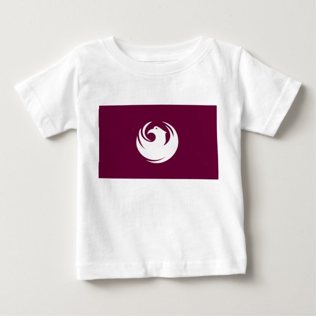 Camiseta Para Bebê Camiseta de Bebê com Bandeira da Cidade de Phoenix (Frente)