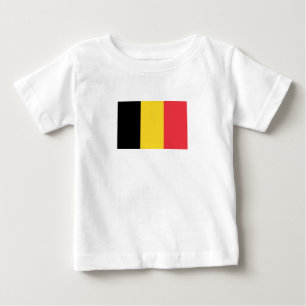 Camiseta Para Bebê Camiseta de Bebê com Bandeira Patriótica da Bélgic